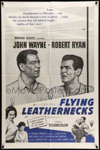 9f285 FLYING LEATHERNECKS military 1sh R60s pilot John Wayne, cool airplane images, Howard Hughes!