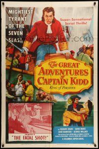 9f327 GREAT ADVENTURES OF CAPTAIN KIDD chapter 2 1sh '53 pirates, swashbuckling super-serial!