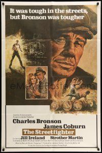 9f357 HARD TIMES int'l 1sh '75 Walter Hill, Dippel art of Charles Bronson, The Streetfighter!