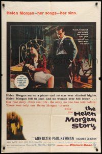 9f369 HELEN MORGAN STORY 1sh '57 Paul Newman loves pianist Ann Blyth, her songs, and her sins!