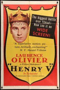 9f375 HENRY V 1sh R54 Laurence Olivier, William Shakespeare