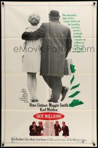 9f390 HOT MILLIONS 1sh '68 Peter Ustinov embezzles, Maggie Smith bedazzles!