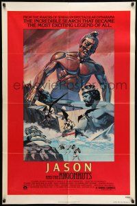 9f443 JASON & THE ARGONAUTS 1sh R78 great special effects by Ray Harryhausen, Gary Meyer art!!