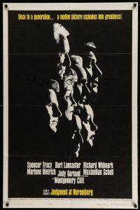 9f456 JUDGMENT AT NUREMBERG 1sh '61 Spencer Tracy, Judy Garland, Burt Lancaster, Marlene Dietrich