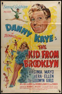 9f469 KID FROM BROOKLYN style A 1sh '46 great art of Danny Kaye, sexy Virginia Mayo & Vera-Ellen!