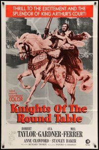 9f485 KNIGHTS OF THE ROUND TABLE 1sh R70s Robert Taylor as Lancelot, Ava Gardner as Guinevere!