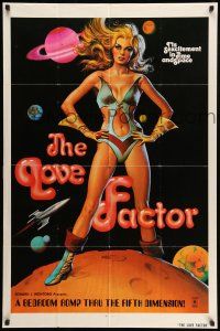 9f534 LOVE FACTOR 1sh '75 bedroom romp thru the fifth dimension, sexcitement in time & space!
