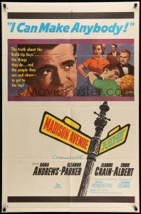 9f544 MADISON AVENUE 1sh '61 Dana Andrews wants Eleanor Parker to be nice to him!