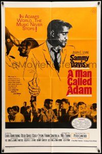 9f552 MAN CALLED ADAM 1sh '66 great images of Sammy Davis Jr. + Louis Armstrong playing trumpet!