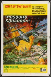9f611 MOSQUITO SQUADRON 1sh '69 David McCallum, cool Bob McCall WWII bomber art!