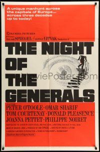 9f639 NIGHT OF THE GENERALS style B 1sh '67 World War II officer Peter O'Toole, different eye art!