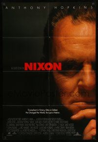 9f643 NIXON DS 1sh '95 Anthony Hopkins as Richard Nixon, directed by Oliver Stone!