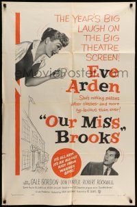 9f677 OUR MISS BROOKS 1sh '56 school teacher Eve Arden is making passes after classes!