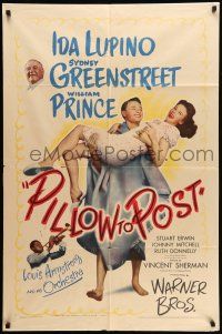 9f714 PILLOW TO POST 1sh '45 William Prince, Ida Lupino, plus Louis Armstrong playing his trumpet!