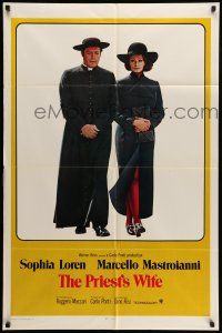 9f727 PRIEST'S WIFE int'l 1sh '71 super sexy Sophia Loren, religious Marcello Mastroianni