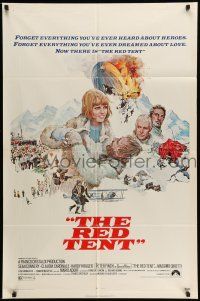 9f743 RED TENT 1sh '71 art of Sean Connery & Claudia Cardinale by Howard Terpning!