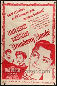 9f839 STRAWBERRY BLONDE 1sh R57 James Cagney, Olivia De Havilland, beat it, babes!