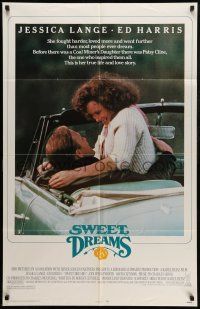 9f850 SWEET DREAMS 1sh '85 pretty Jessica Lange & Ed Harris in Patsy Cline bio!