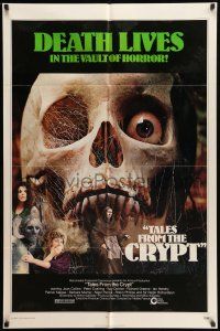 9f857 TALES FROM THE CRYPT 1sh '72 Peter Cushing, Joan Collins, E.C. comics, cool skull image!