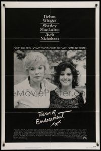 9f868 TERMS OF ENDEARMENT 1sh '83 great close up of Shirley MacLaine & Debra Winger!