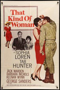 9f870 THAT KIND OF WOMAN 1sh '59 images of sexy Sophia Loren, Tab Hunter & George Sanders!
