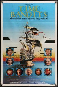 9f890 TIME BANDITS 1sh '81 John Cleese, Sean Connery, art by director Terry Gilliam!