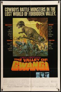 9f924 VALLEY OF GWANGI 1sh '69 Ray Harryhausen, great artwork of cowboys vs dinosaurs!