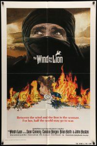 9f976 WIND & THE LION int'l 1sh '75 art of Sean Connery & Candice Bergen, directed by John Milius!