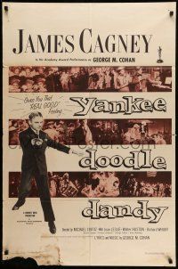 9f987 YANKEE DOODLE DANDY 1sh R57 James Cagney as George M. Cohan, completely different!