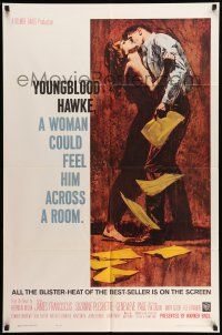 9f995 YOUNGBLOOD HAWKE 1sh '64 James Franciscus & sexy Suzanne Pleshette, directed by Delmer Daves