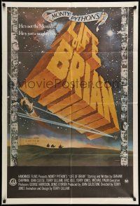 9g119 LIFE OF BRIAN Aust 1sh '79 Monty Python, Graham Chapman, different title art and design!