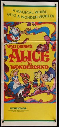 9g127 ALICE IN WONDERLAND Aust daybill R74 Walt Disney Lewis Carroll classic, psychedelic art!
