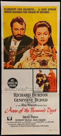 9g132 ANNE OF THE THOUSAND DAYS Aust daybill '70 c/u of King Richard Burton & Genevieve Bujold!
