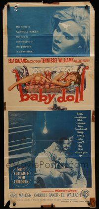 9g136 BABY DOLL Aust daybill '57 Elia Kazan, classic image of sexy troubled Carroll Baker!
