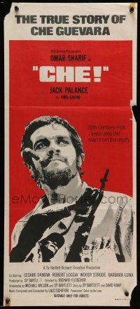 9g172 CHE Aust daybill '69 art of Omar Sharif as Guevara, Jack Palance as Fidel Castro!