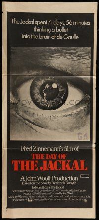 9g179 DAY OF THE JACKAL Aust daybill '73 Fred Zinnemann assassination classic, killer Edward Fox!
