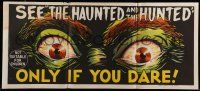 9g181 DEMENTIA 13 teaser Aust daybill '63 Coppola, The Haunted & the Hunted, creepy eyes art!
