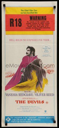9g184 DEVILS Aust daybill '71 Oliver Reed & Vanessa Redgrave, directed by Ken Russell!