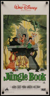 9g236 JUNGLE BOOK Aust daybill R86 Walt Disney cartoon classic, great image of Mowgli & friends!