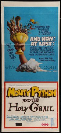 9g247 MONTY PYTHON & THE HOLY GRAIL Aust daybill '75 Terry Gilliam, John Cleese, wonderful art!