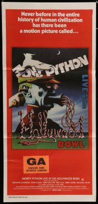 9g248 MONTY PYTHON LIVE AT THE HOLLYWOOD BOWL Aust daybill '82 great wacky meat grinder image!
