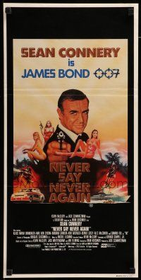 9g253 NEVER SAY NEVER AGAIN Aust daybill '83 art of Sean Connery as James Bond 007 by R. Obrero!