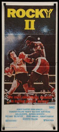 9g275 ROCKY II Aust daybill '79 best image of Sylvester Stallone & Carl Weathers fighting in ring!