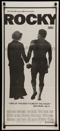 9g274 ROCKY Aust daybill '77 Sylvester Stallone with Talia Shire, boxing classic!