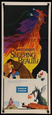 9g295 SLEEPING BEAUTY Aust daybill R1970s Walt Disney cartoon fairy tale classic, used in New Zealand!