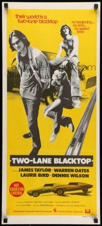 9g322 TWO-LANE BLACKTOP Aust daybill '71 James Taylor is the driver, Oates is GTO, Laurie Bird