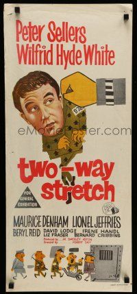 9g323 TWO-WAY STRETCH Aust daybill '60 wacky artwork of prisoner Peter Sellers!