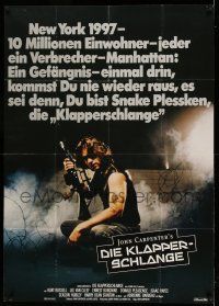 9g352 ESCAPE FROM NEW YORK German 33x47 '81 John Carpenter, Kurt Russell as Snake Plissken!