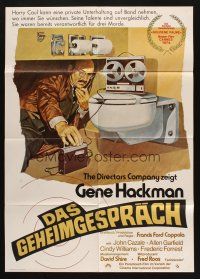 9g445 CONVERSATION German '74 Peltzer art of Gene Hackman, Francis Ford Coppola!