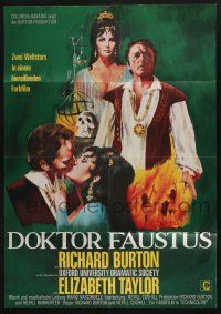 9g467 DOCTOR FAUSTUS German '68 art of pretty Elizabeth Taylor & director and star Richard Burton!
